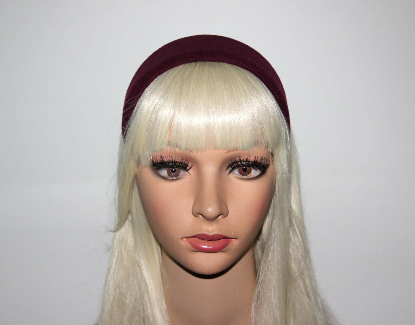 Dark Maroon felted headband Warm head scarf Handmade head corver Preppy head accessory, plastic free