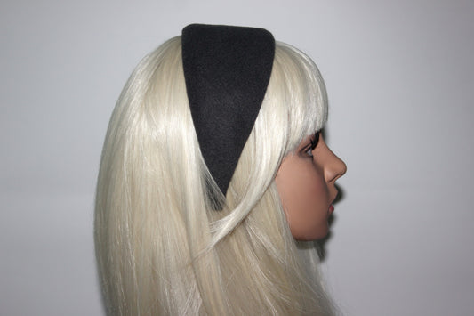 Charcoal Gray felted headband Warm head scarf Handmade head corver Preppy head accessory, plastic free