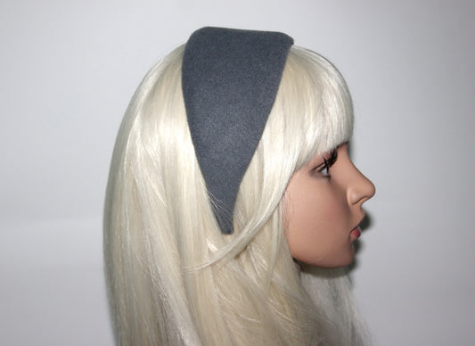Gray felted headband Warm head scarf Handmade head corver Preppy head accessory, plastic free