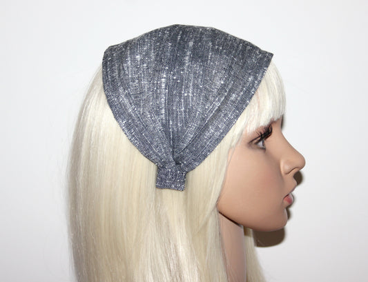 Retro headband bandana Black & White Handloom hippie head scarf