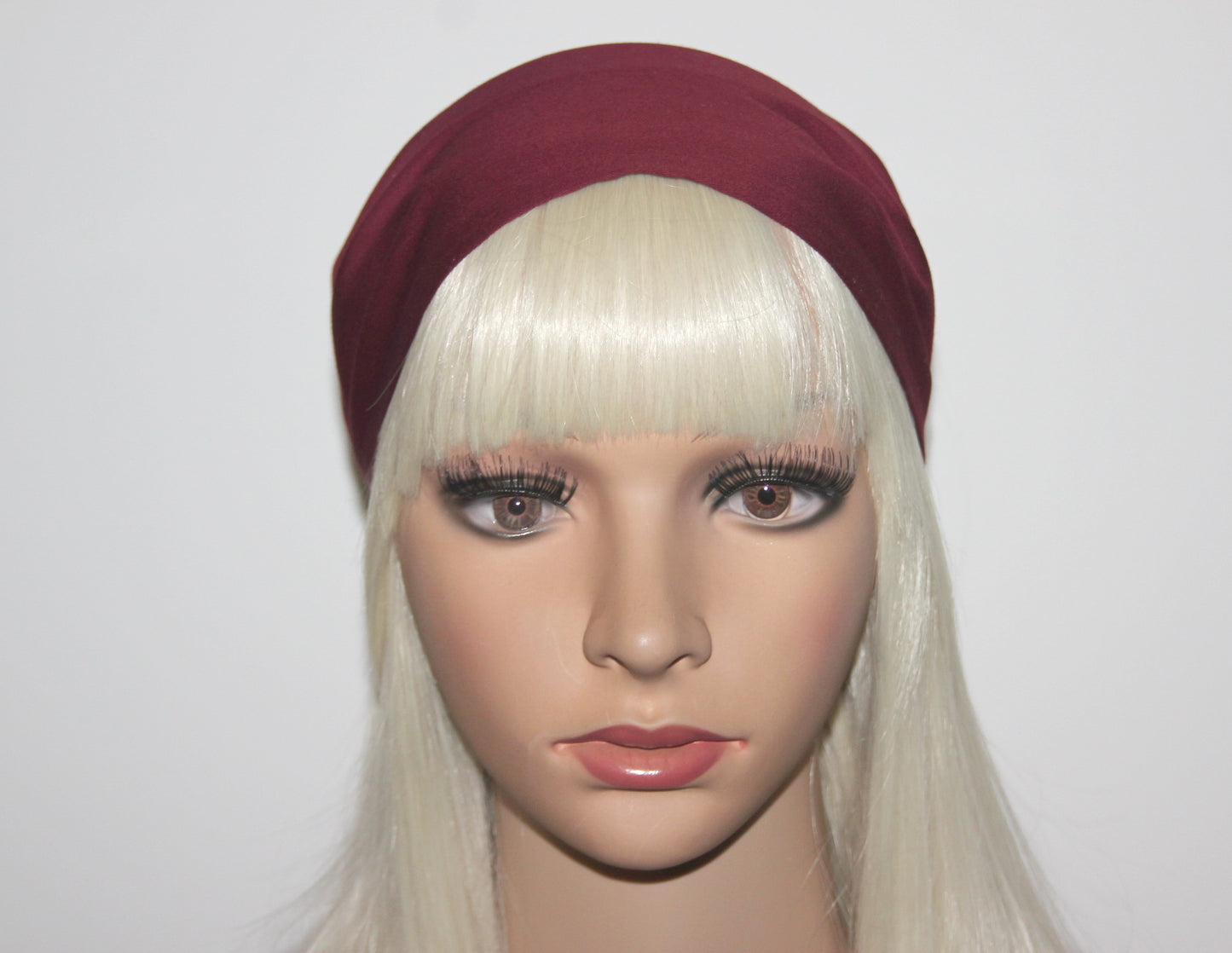 Dark Red headband scarf Cotton satin bandana