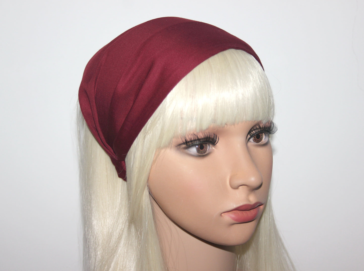 Dark Red headband scarf Cotton satin bandana