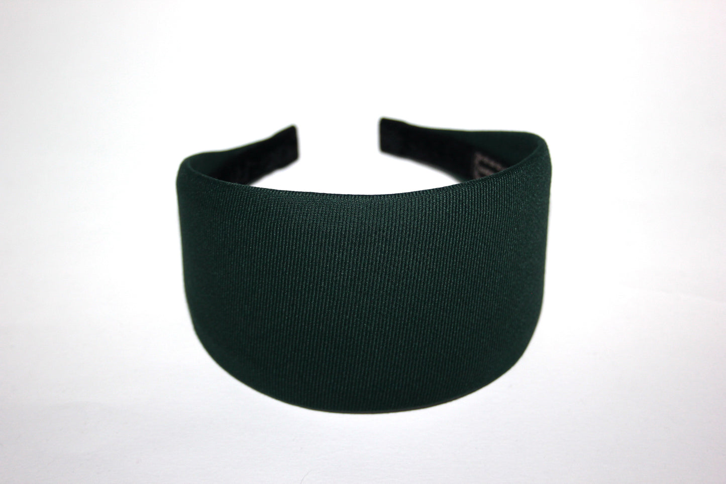 Dark Green fabric headband Wide head scarf women blair waldorf headpiece no plastic adjustable hairband