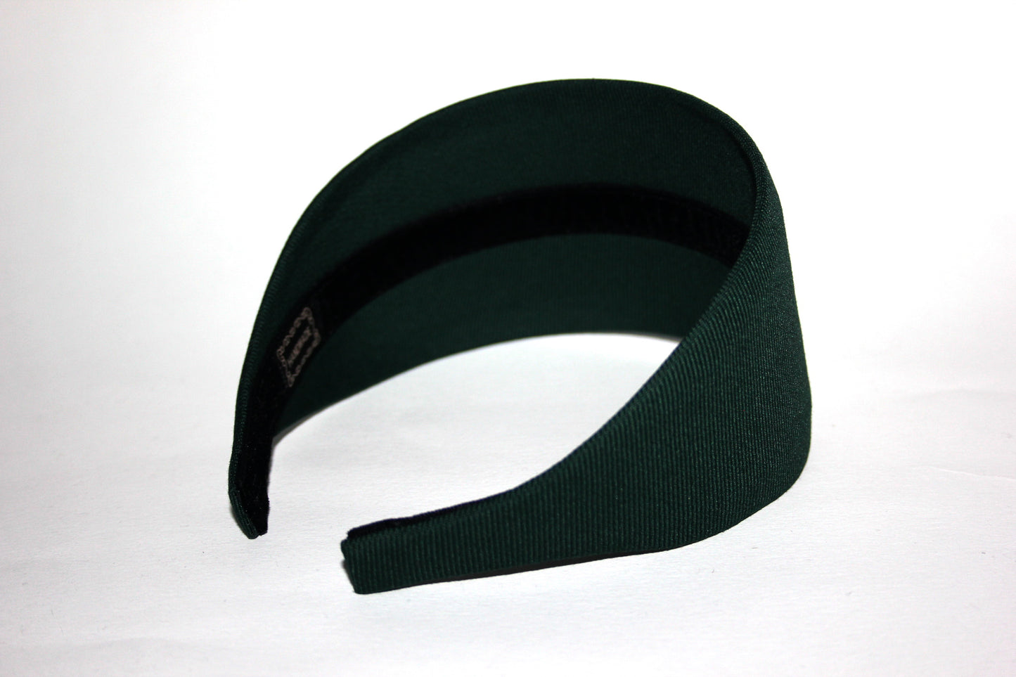 Dark Green fabric headband Wide head scarf women blair waldorf headpiece no plastic adjustable hairband