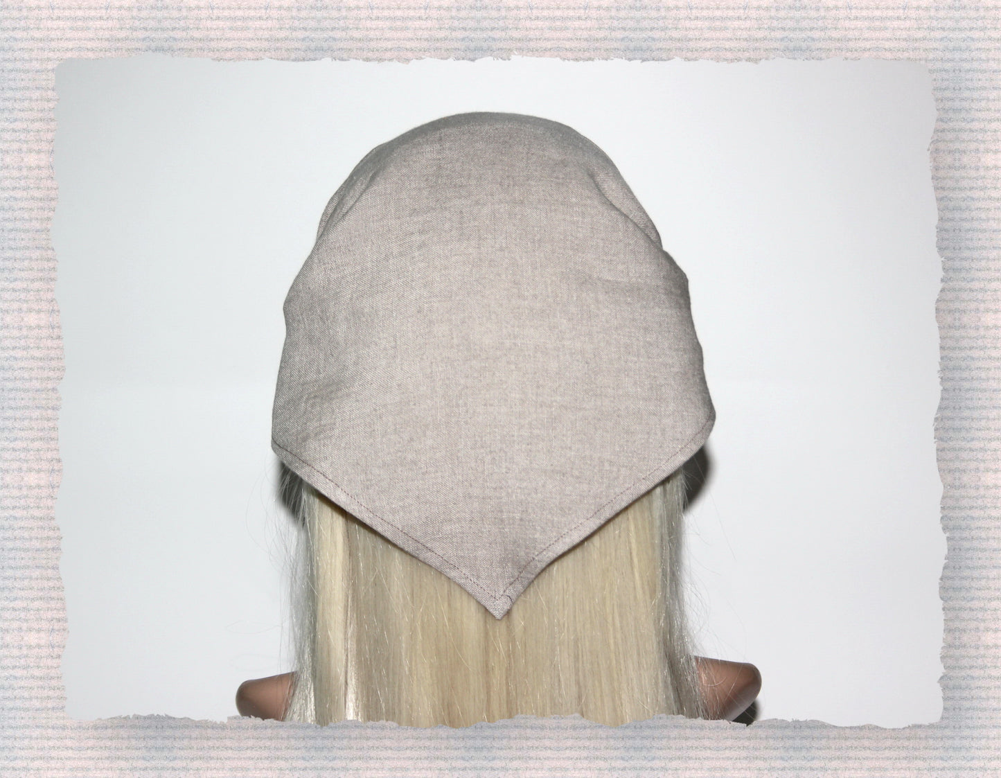 Natural linen kerchief Undyed triangle bandana headband Hippie hairband