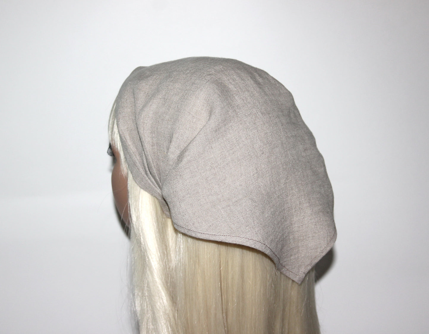 Natural linen kerchief Undyed triangle bandana headband Hippie hairband