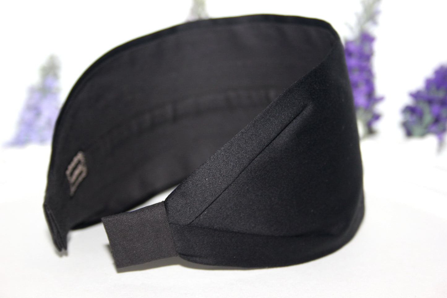 Black flat headband Wide plain cotton head scarf