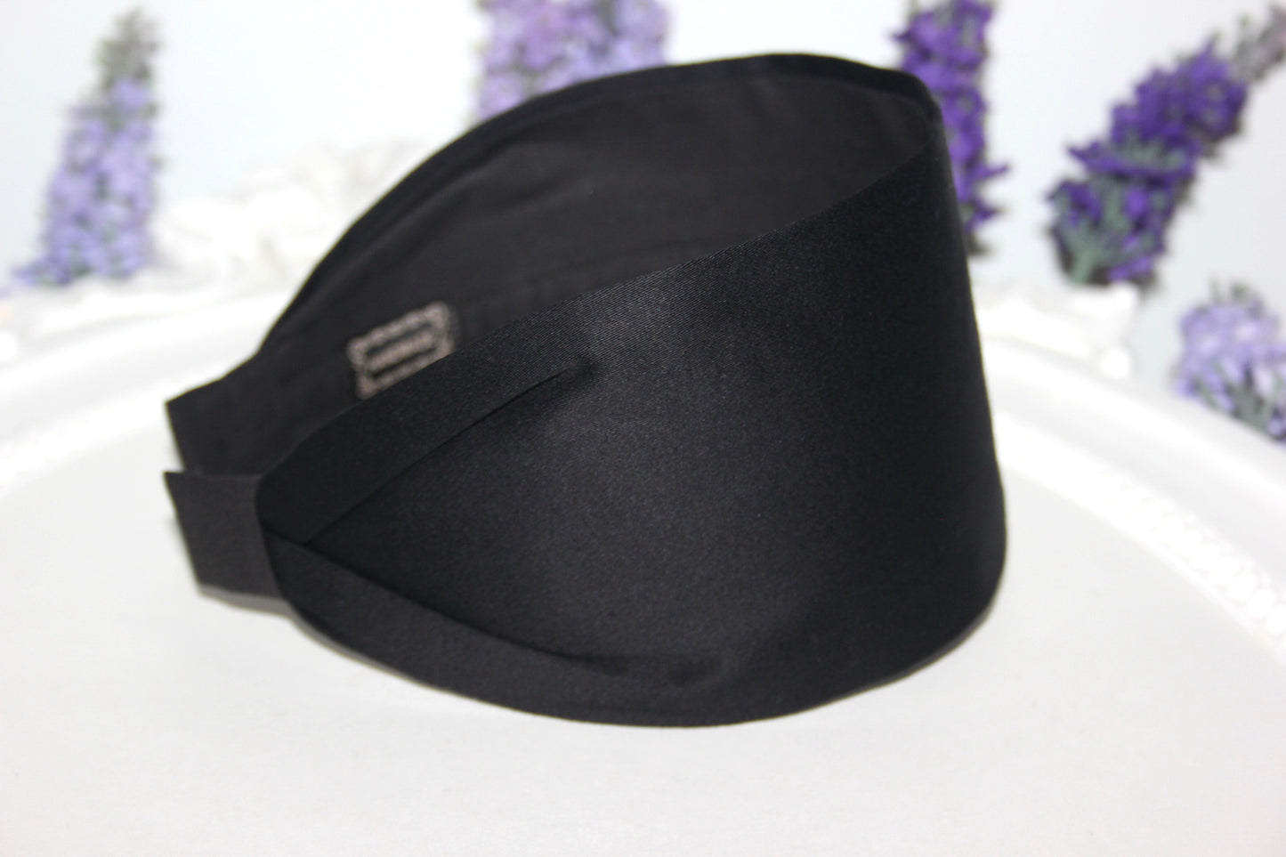 Black flat headband Wide plain cotton head scarf