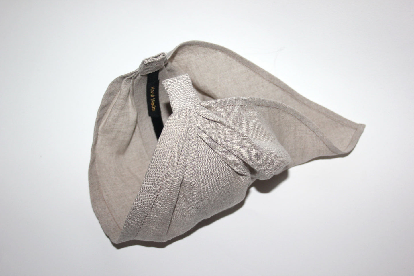 Natural linen kerchief Undyed triangle bandana headband Hippie hairband