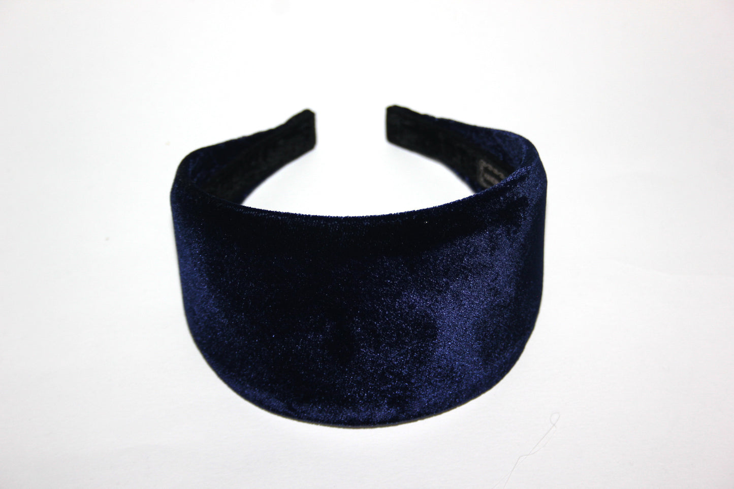 Navy silk velvet headband from narrow to extra wide hairband for women, plastic free