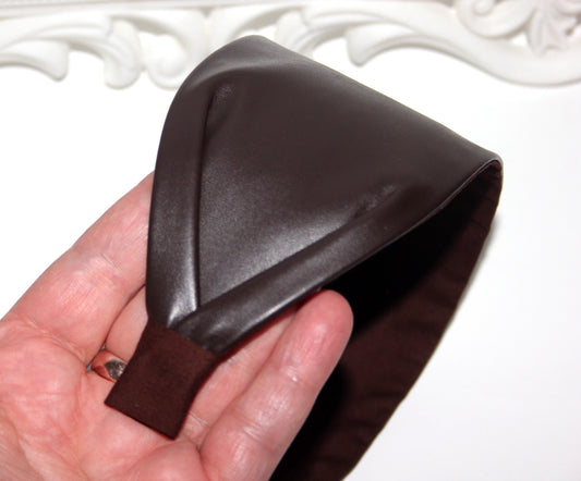 Dark Brown headband wide leather women headpiece
