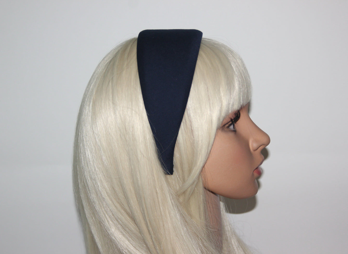 Dark Blue fabric headband Wide head cover for women Waldorf style, plastic free