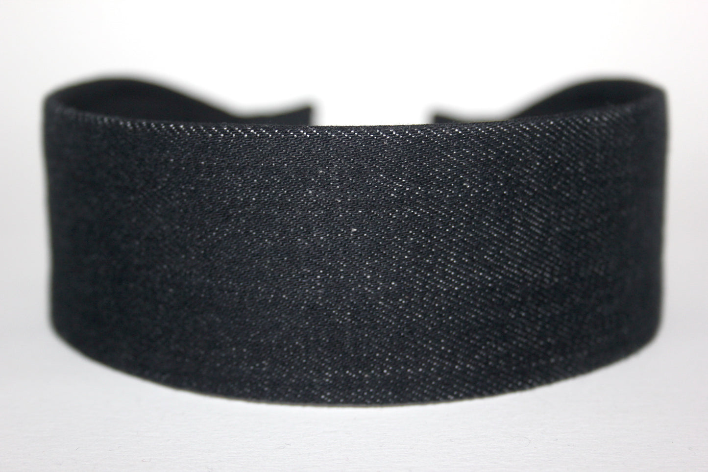 Black melange denim headband Flat hairband scarf