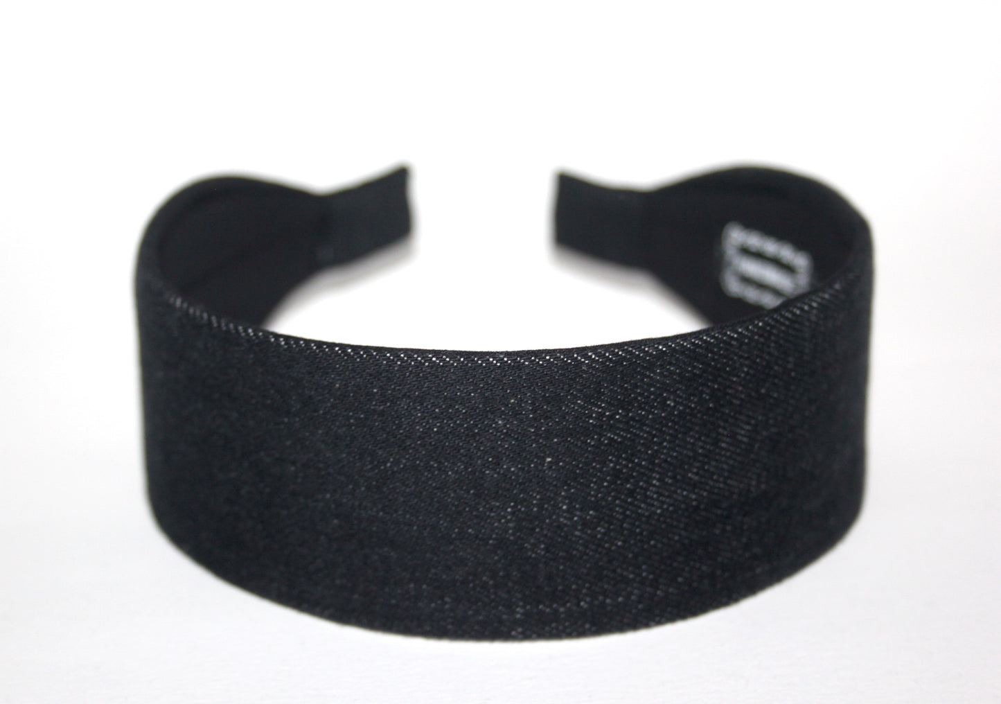 Black melange denim headband Flat hairband scarf