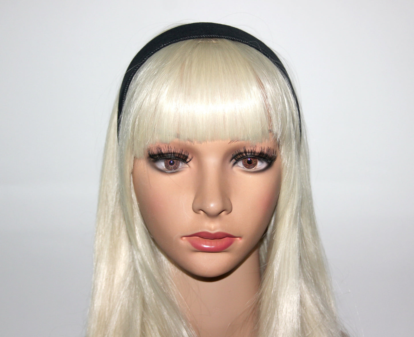 Black melange denim headband Flat hairband scarf