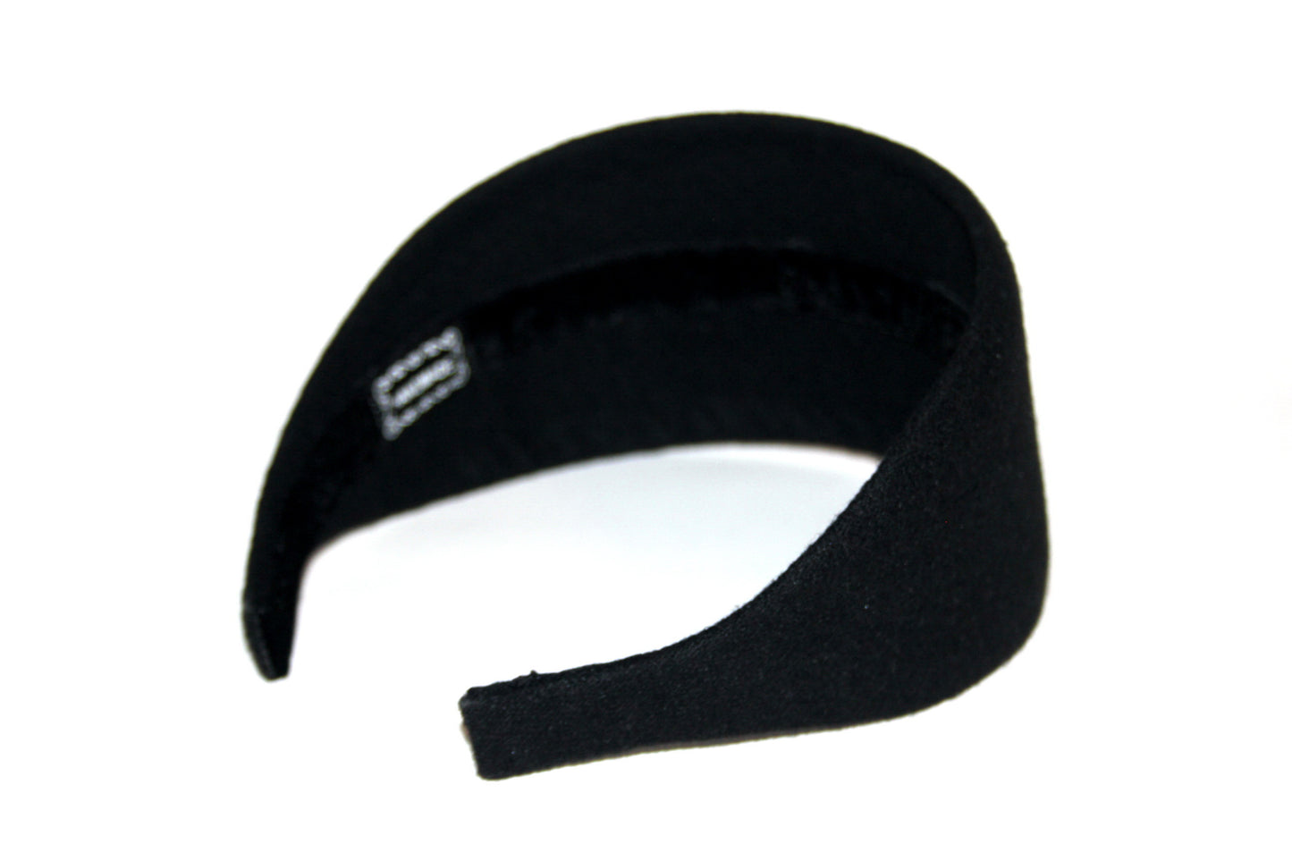Wool flannel headband Black warm head scarf Extra wide head cover, plastic free