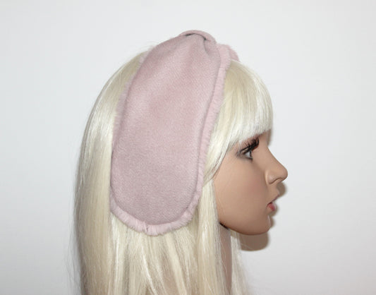 Pale Pink earmuffs women faux fur earmuffs ear warmer headband turban