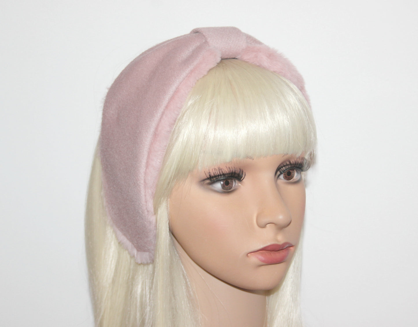 Pale Pink earmuffs women faux fur earmuffs ear warmer headband turban