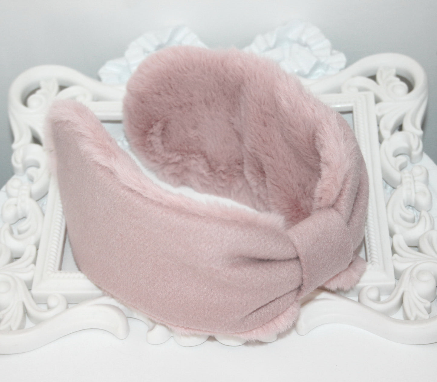 Pale Pink earmuffs women faux fur earmuffs ear warmer headband turban