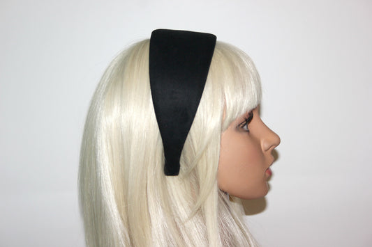 Faux Suede headband Classic Black hairband scarf, plastic free
