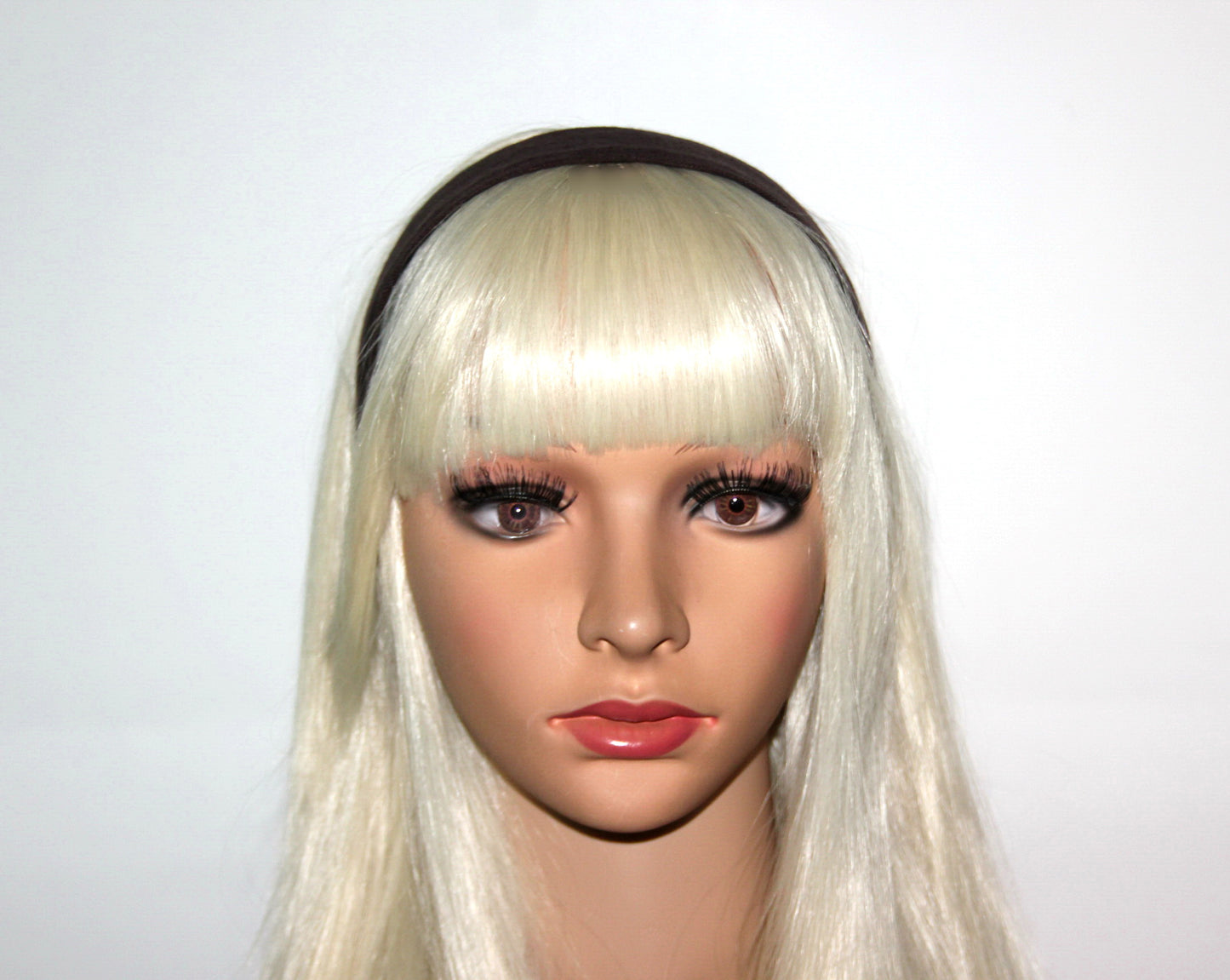 Dark Brown linen flat headband Handmade women hairband