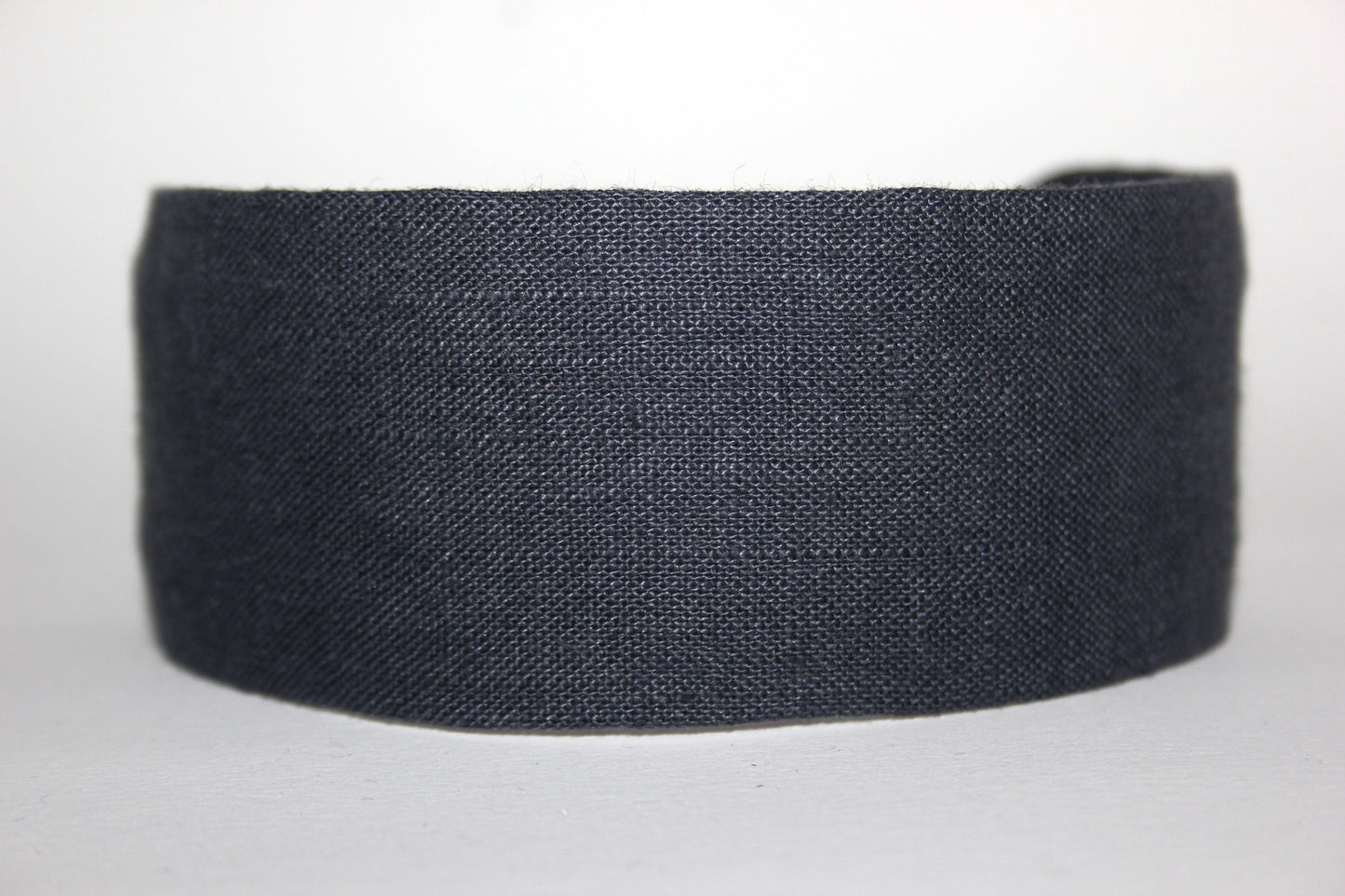 Charcoal Gray linen flat headband Handmade women hairband