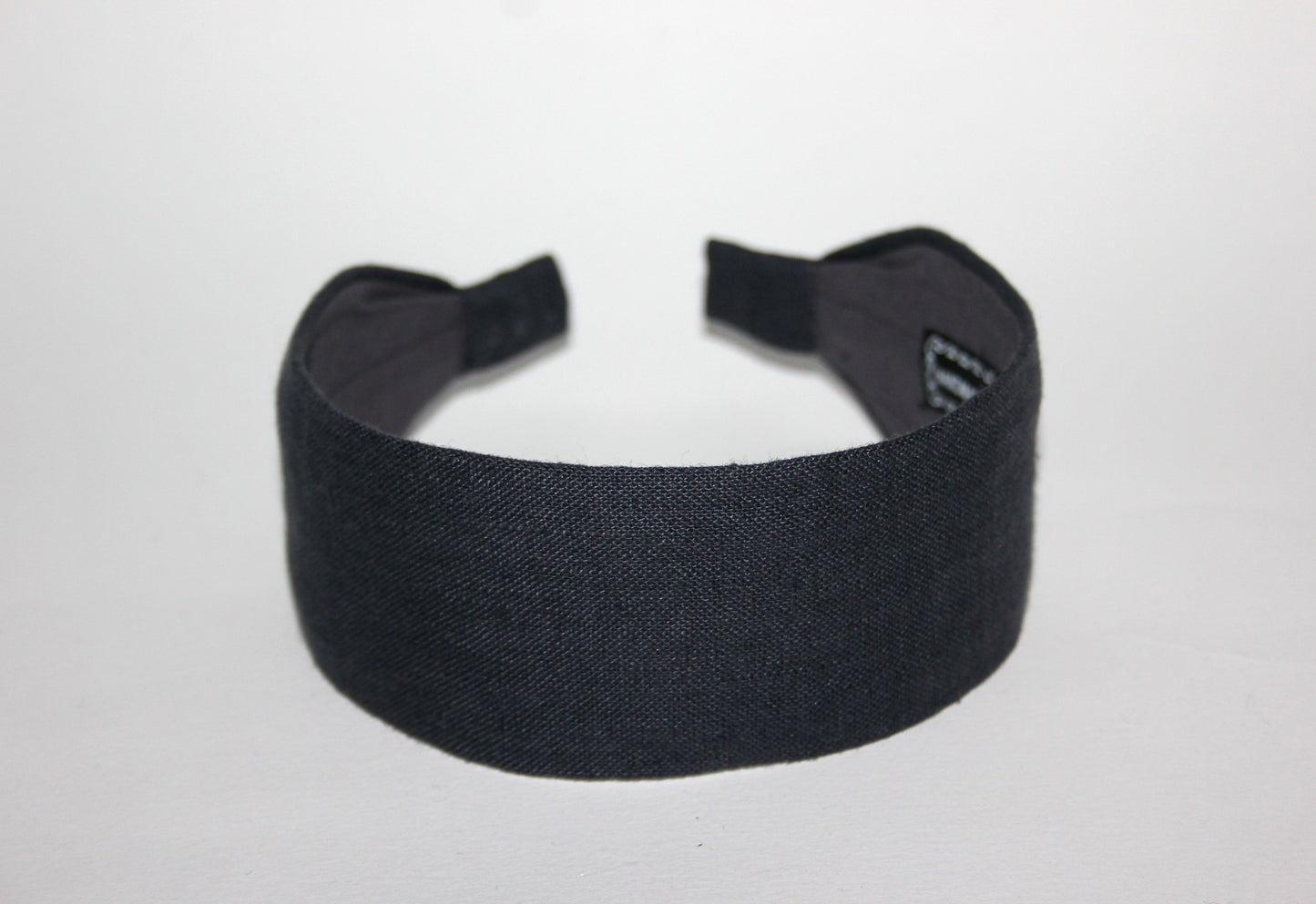Charcoal Gray linen flat headband Handmade women hairband