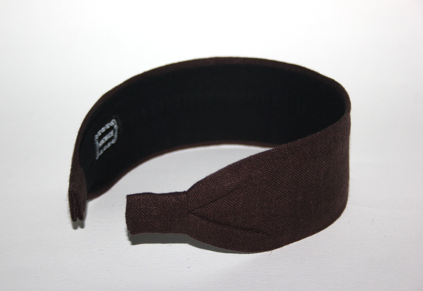 Dark Brown linen flat headband Handmade women hairband