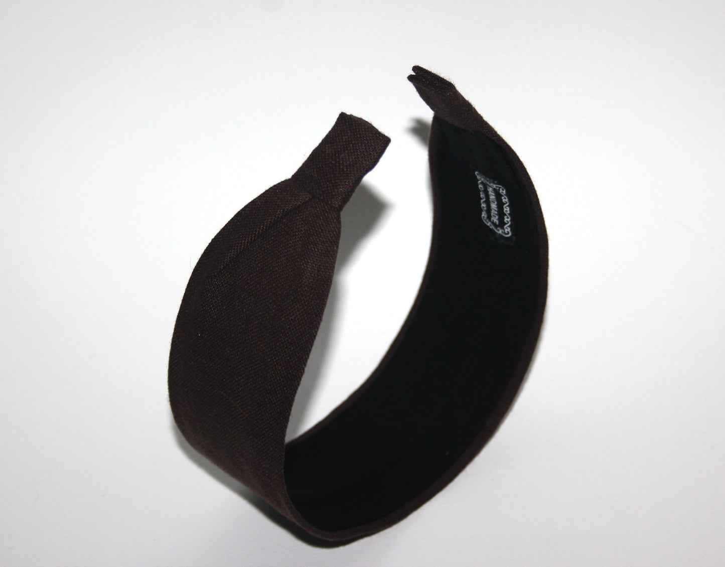 Dark Brown linen flat headband Handmade women hairband