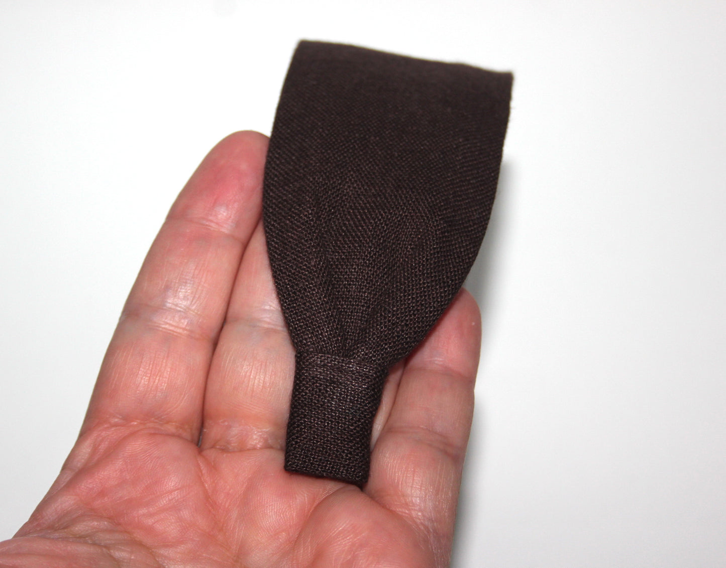 Dark Brown linen flat headband Handmade women hairband