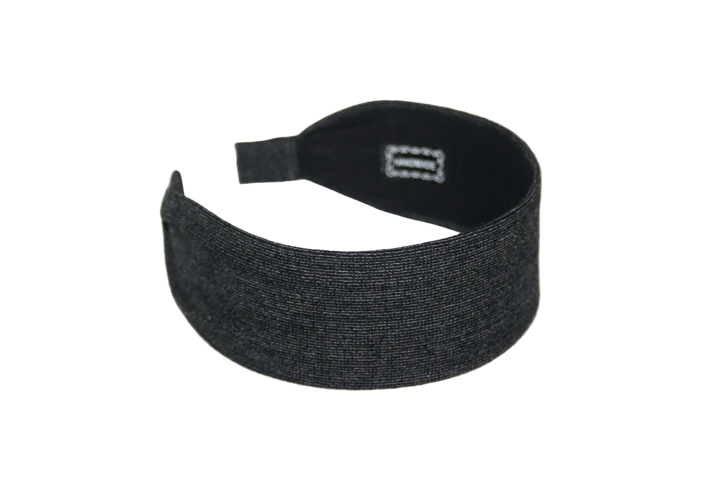 Dark Gray wool stripe headband Handmade warm flat hairband for women