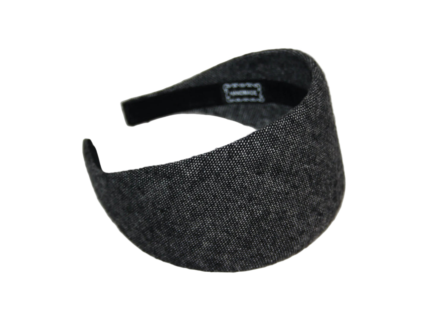 Woman headband Salt & Pepper wide wool hairband, plastic free