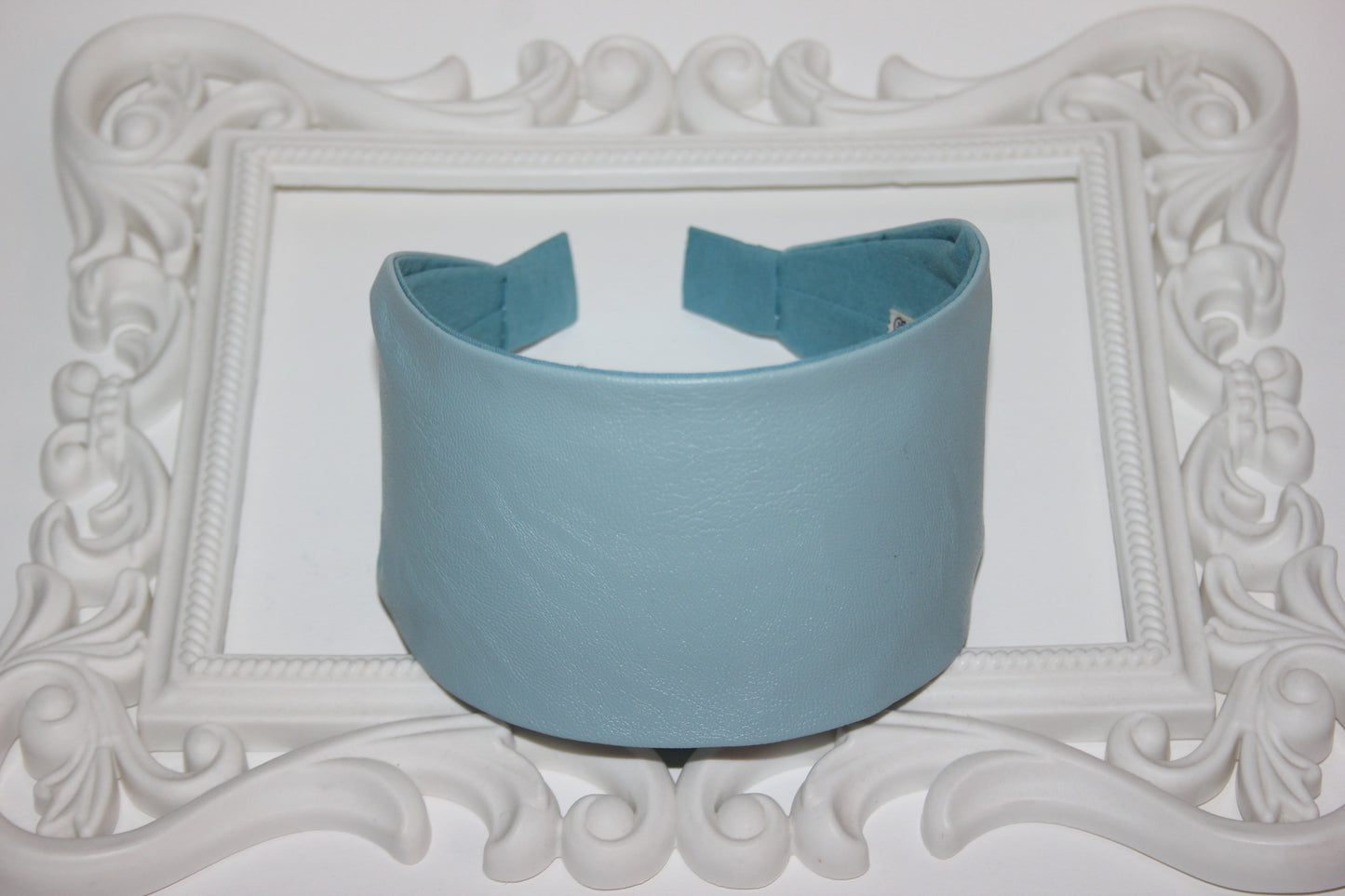 Light Turquoise leather headband scarf spring/autumn hairband