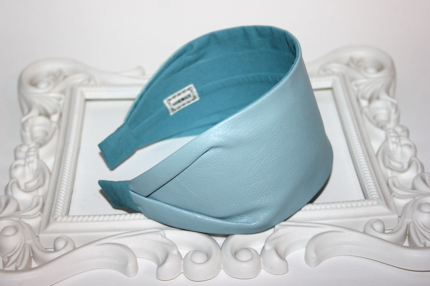 Light Turquoise leather headband scarf spring/autumn hairband
