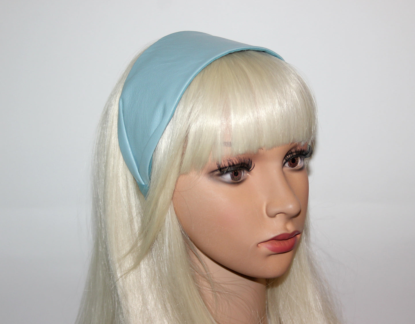 Light Turquoise leather headband scarf spring/autumn hairband