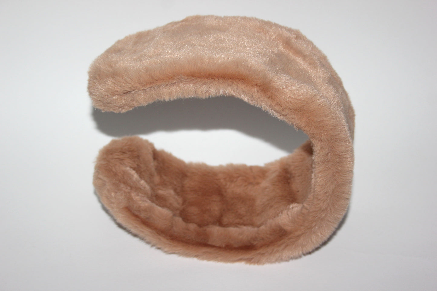 Light Brown earmuffs Rabbit faux fur headband turban Skiing headphones for women
