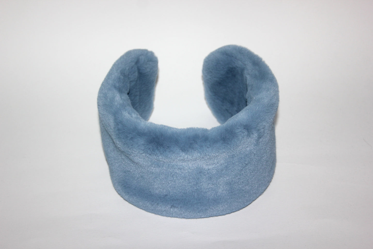 Light Azure earmuffs Rabbit faux fur headband turban Skiing headphones for women