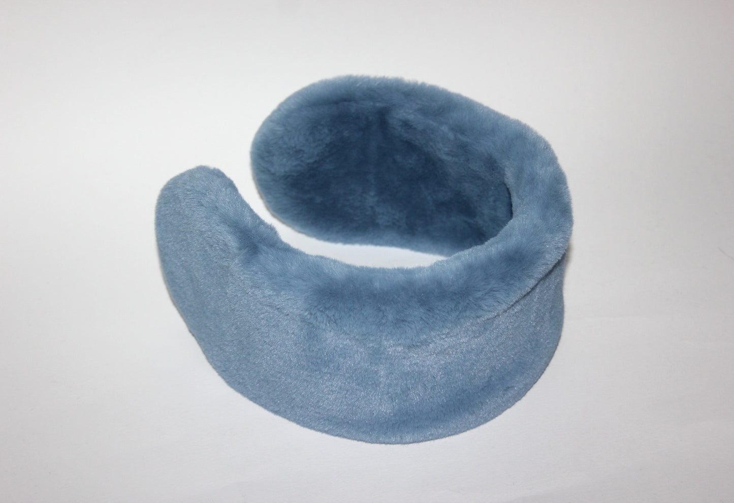 Light Azure earmuffs Rabbit faux fur headband turban Skiing headphones for women