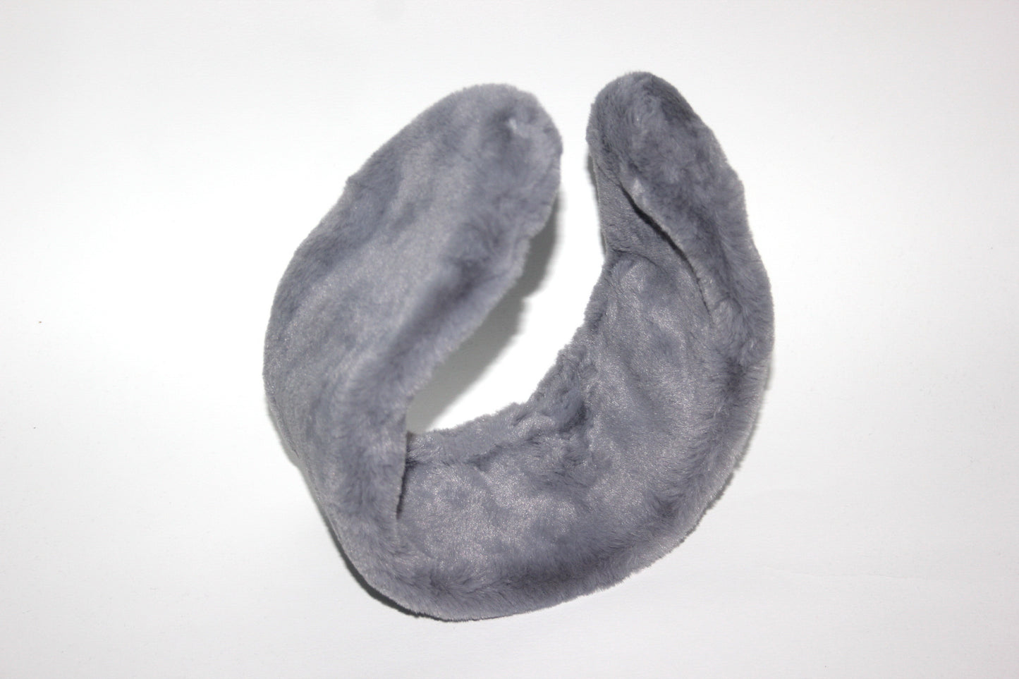 Gray earmuffs Rabbit faux fur headband turban Skiing headphones