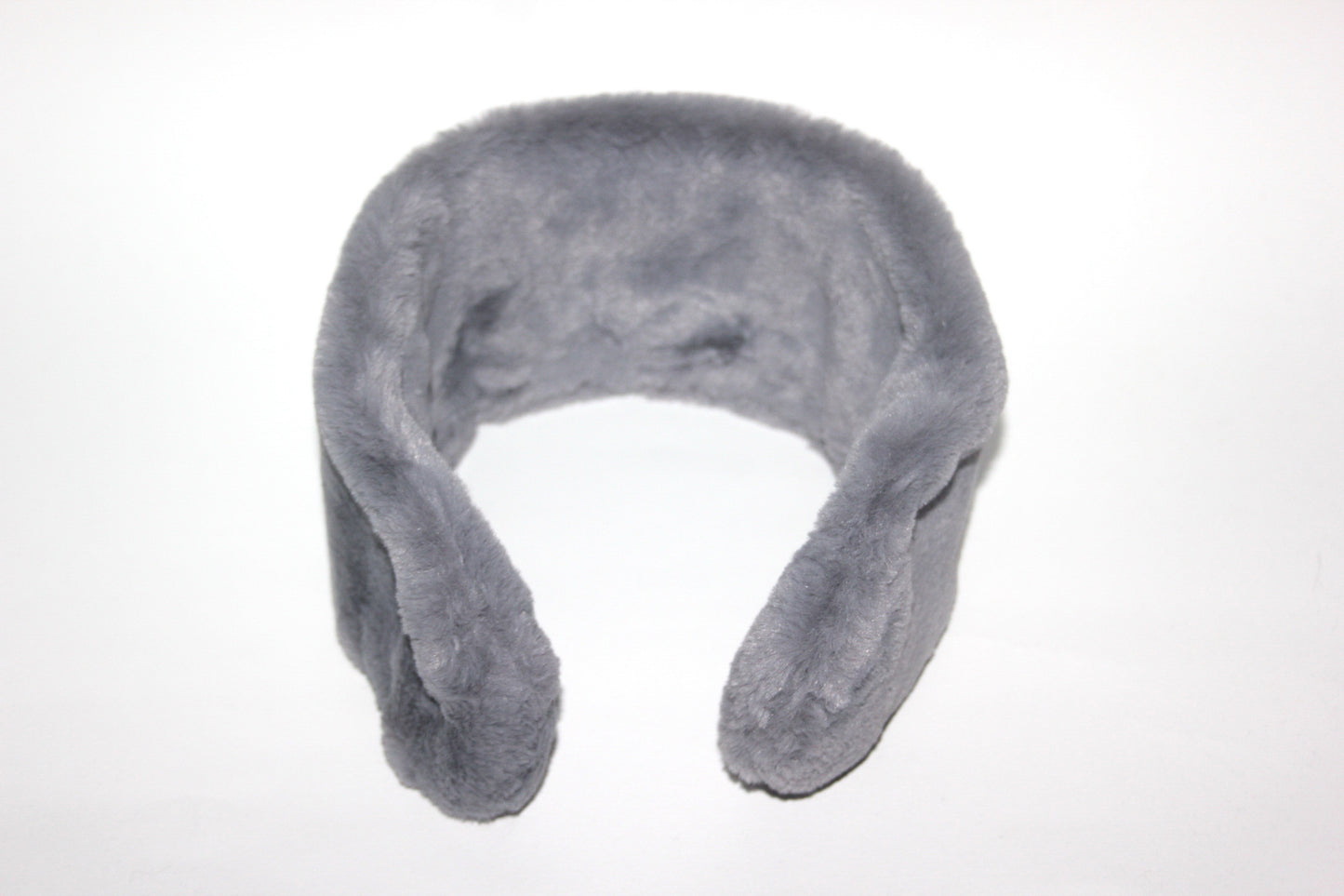 Gray earmuffs Rabbit faux fur headband turban Skiing headphones