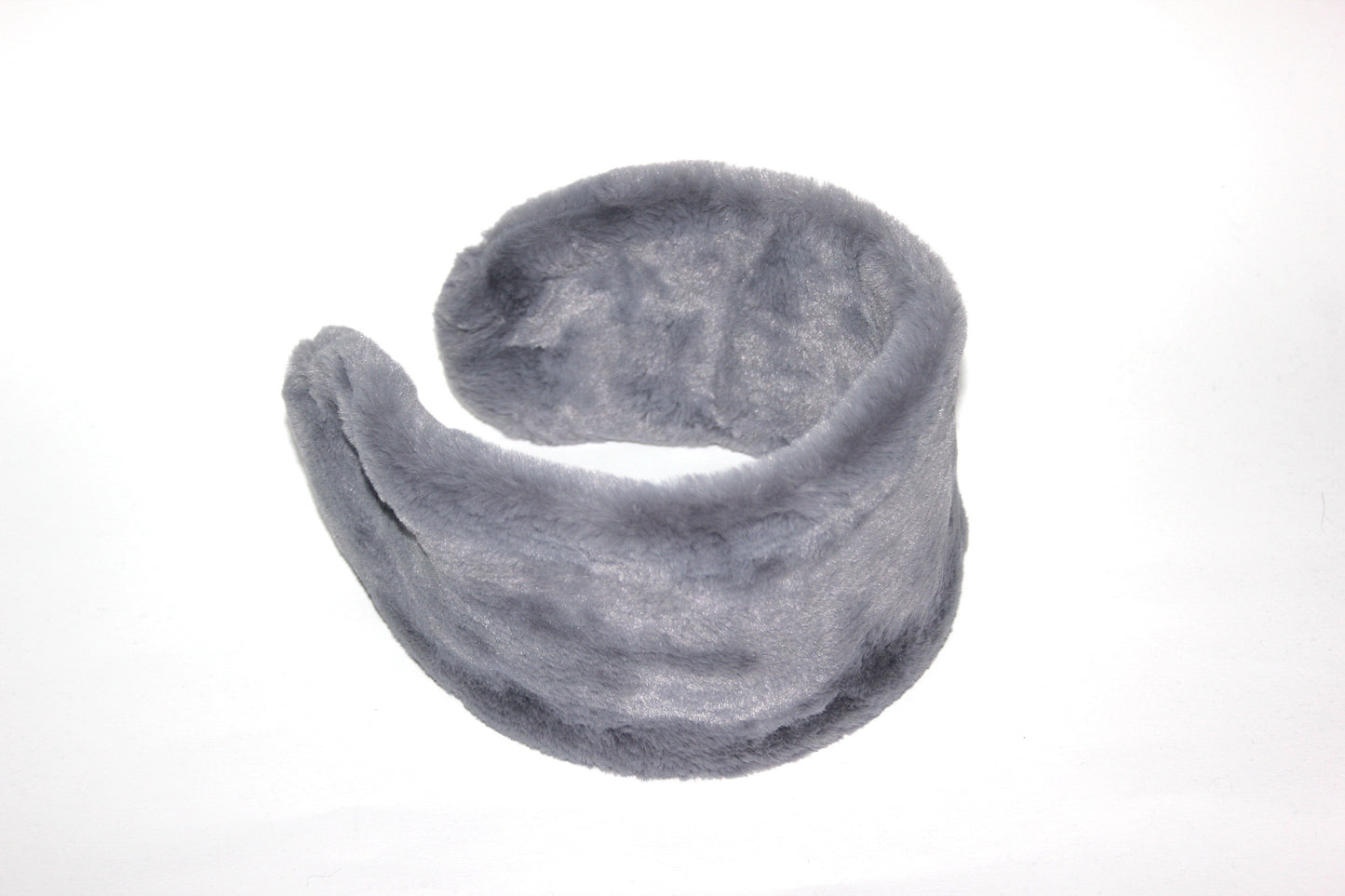 Gray earmuffs Rabbit faux fur headband turban Skiing headphones
