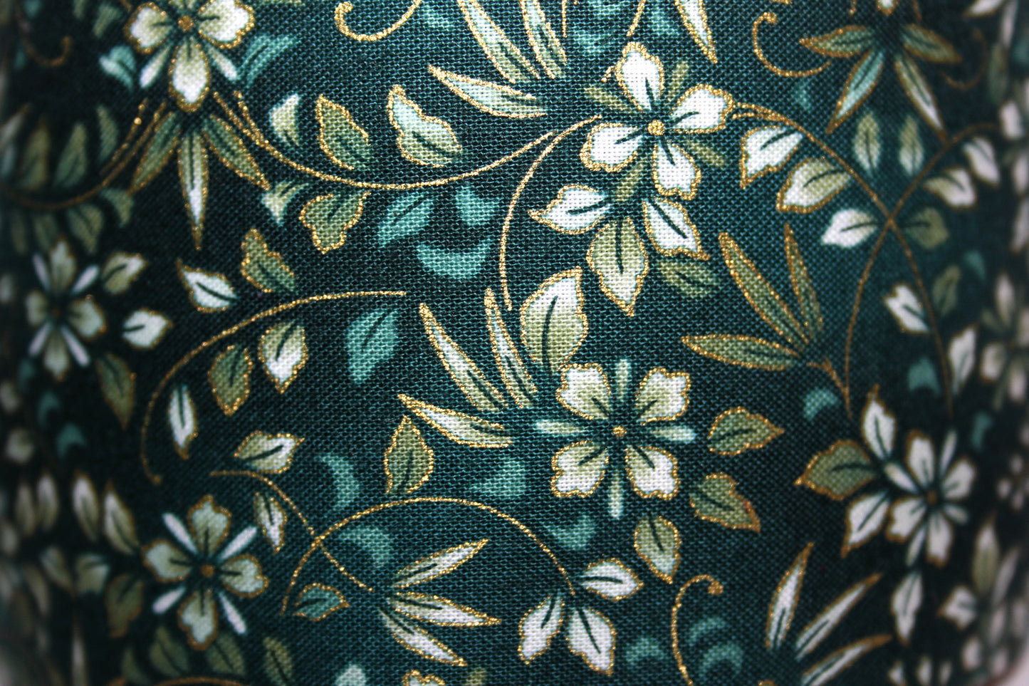 Dark Green cotton headband Flower print headcover