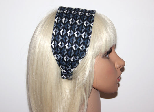 Flat headband for women Traditional hairband Dark Blue headwrap