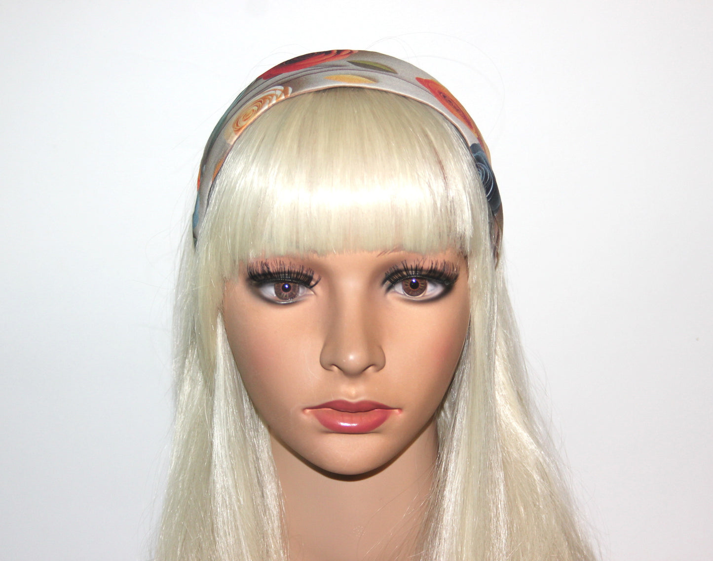 Headband for women Fabulous 3D roses print headcover Wide poly cotton hairband