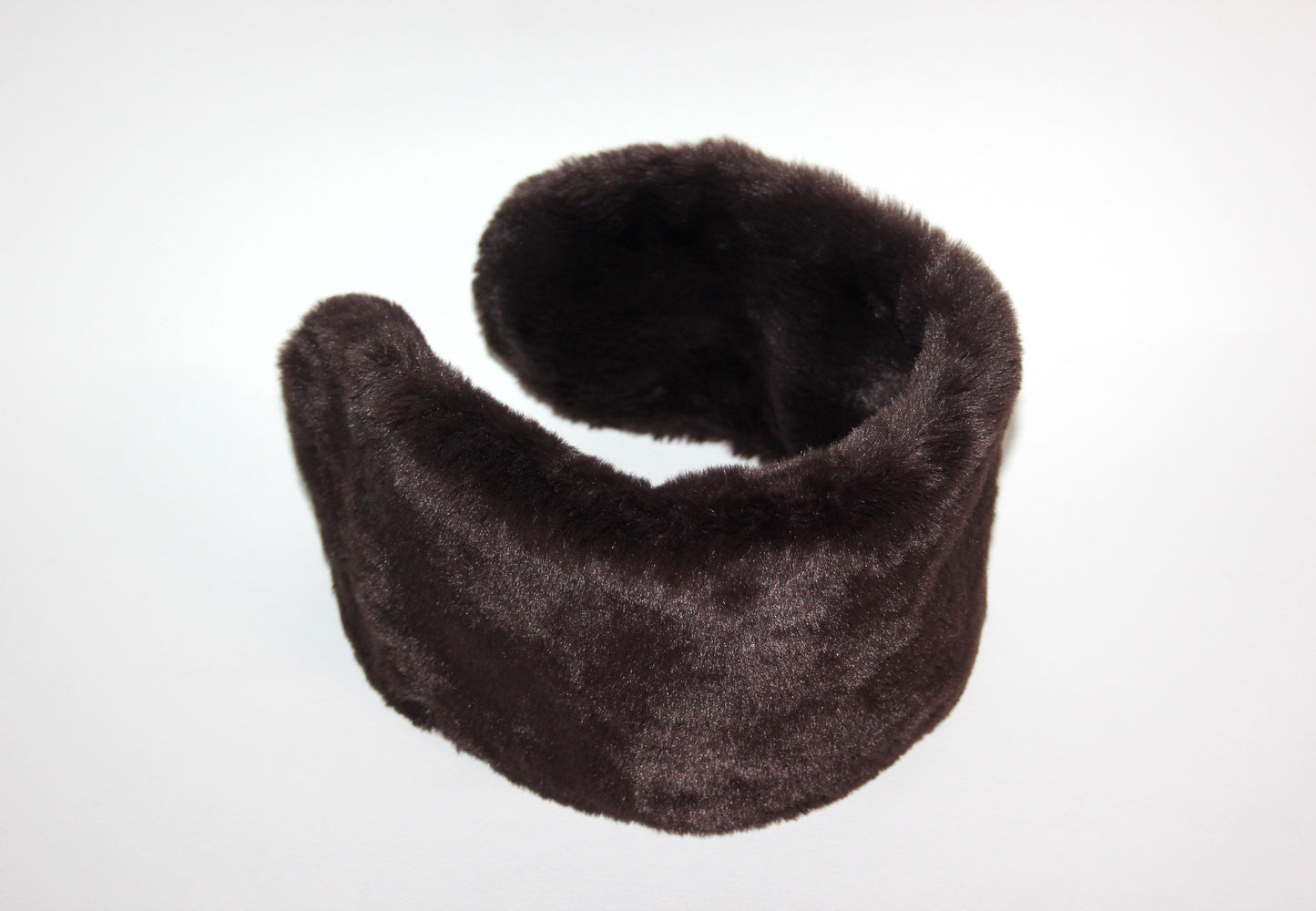 Dark Brown earmuffs Rabbit faux fur headband turban Skiing headphones for women