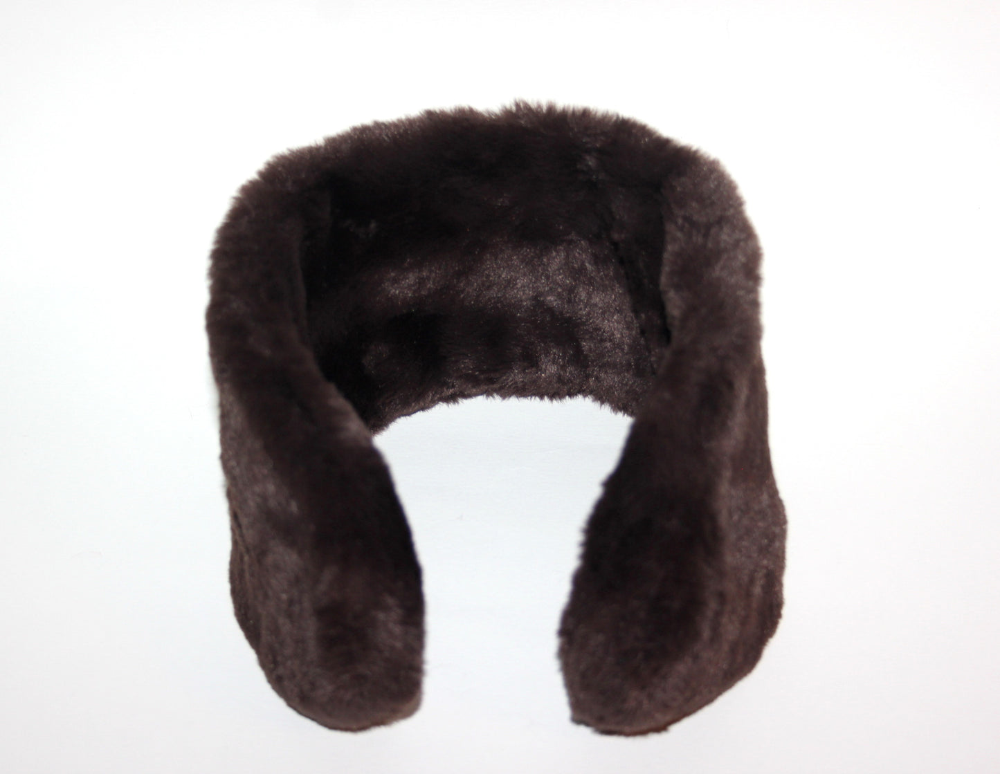 Dark Brown earmuffs Rabbit faux fur headband turban Skiing headphones for women