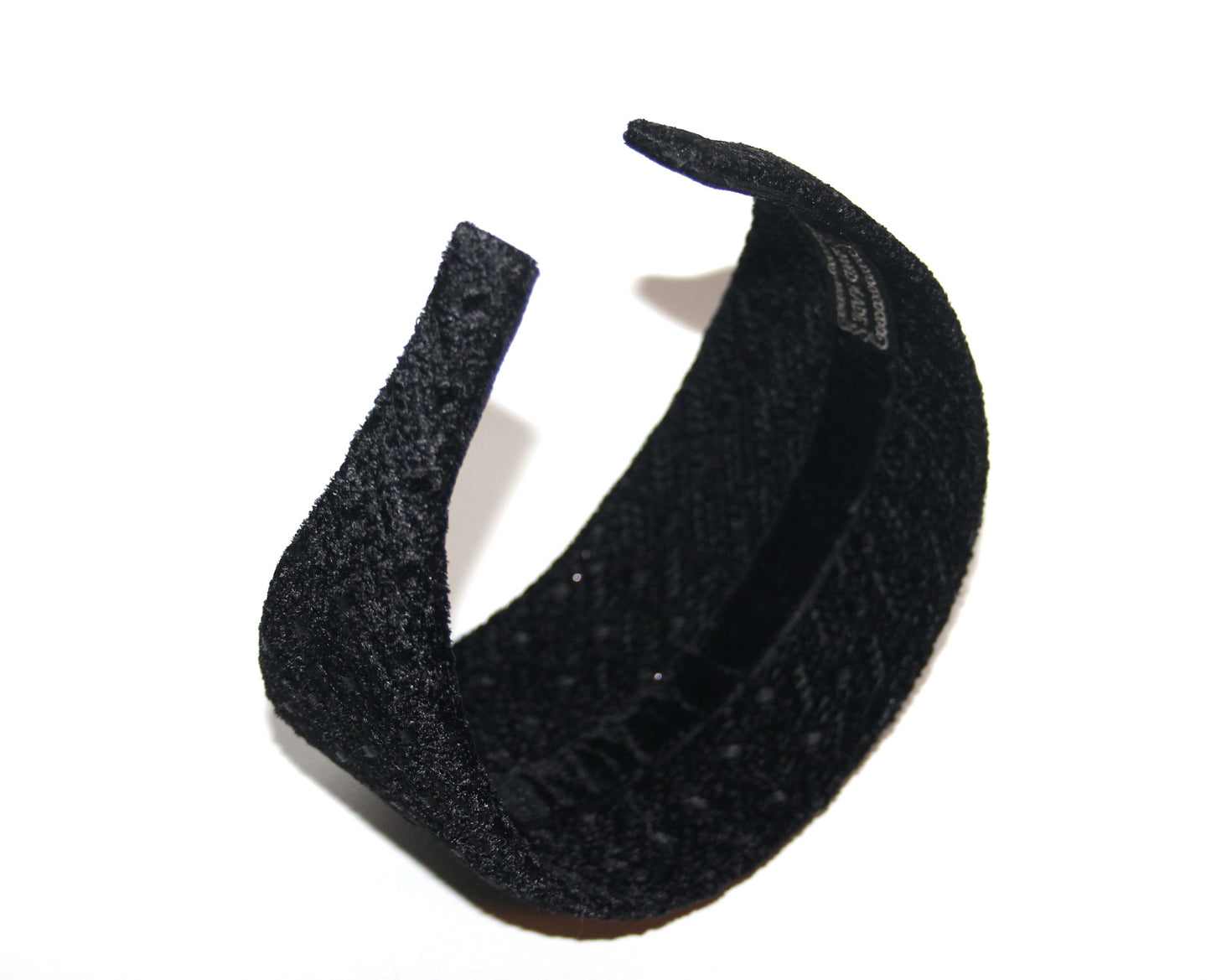 Black embroidered headband Velvet sequin head cover for women Plastic free