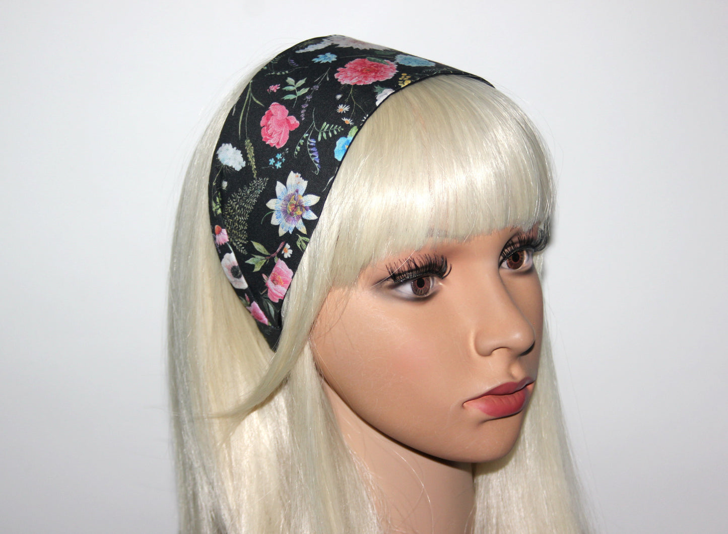 Garden flower print headband Boho fabric head scarf