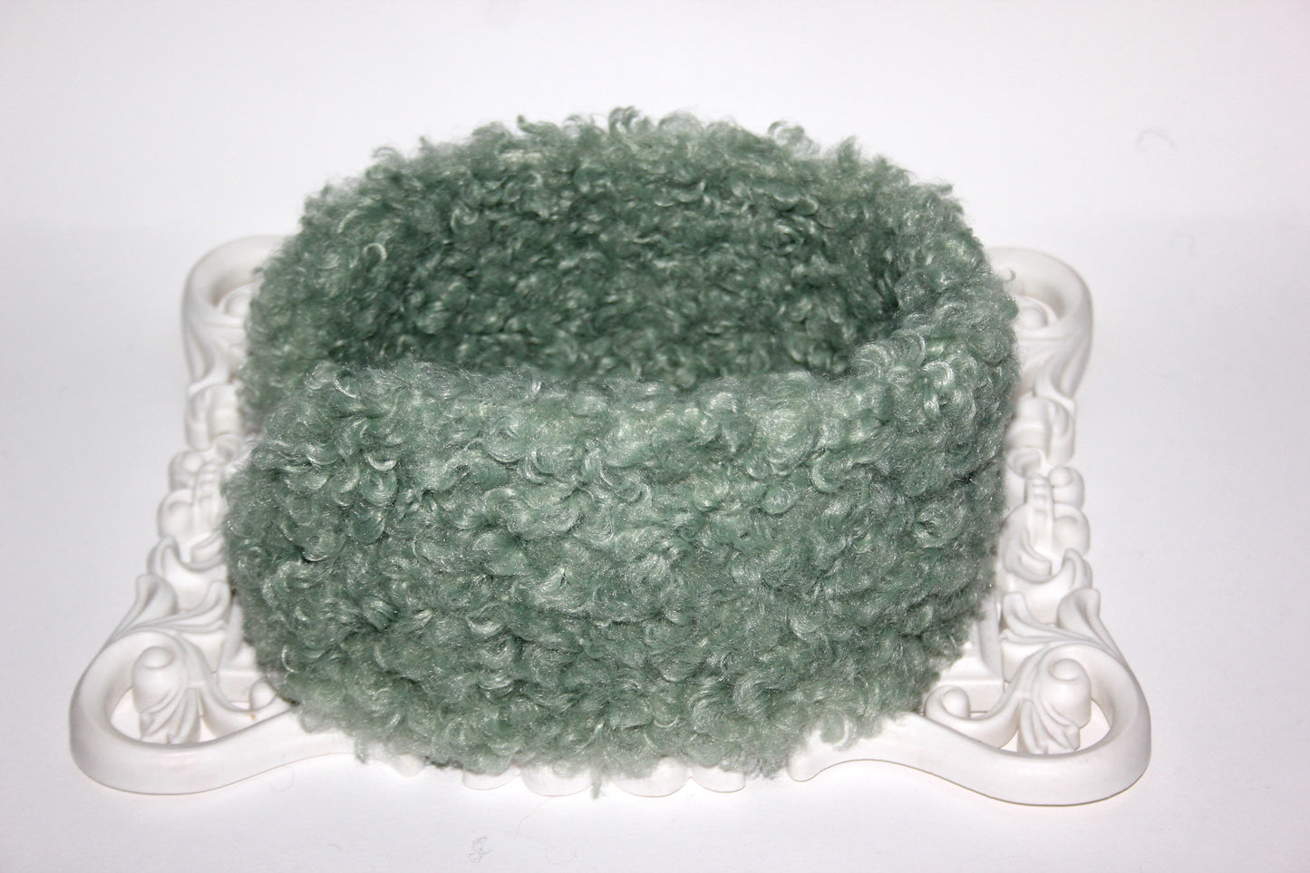 Apple Green curly earmuffs Rabbit faux fur headband turban Skiing headphones for women