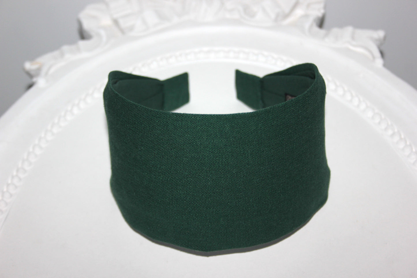 Linen headband women Dark Green head scarf